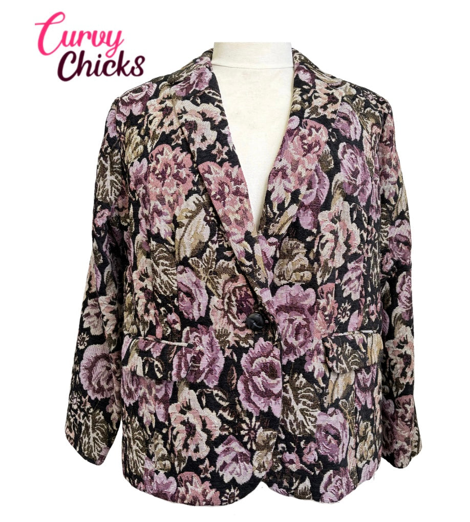 Dress Barn 2X Floral Textured Blazer (NWT)