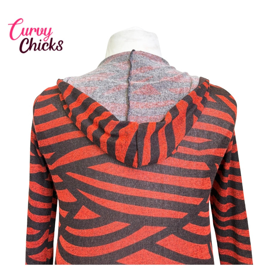Pronto L Striped Hooded Cardigan (Gently Used)