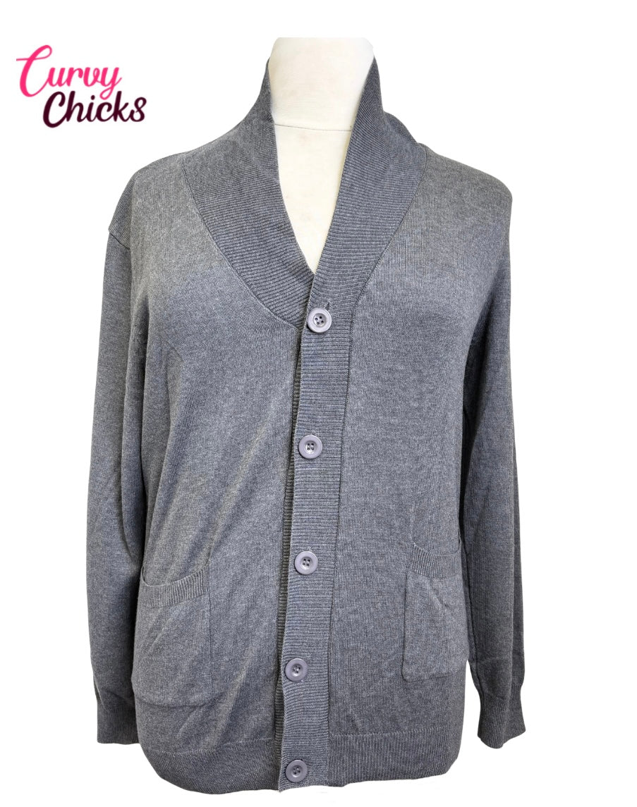 Paul Jones L Gray Button-Up Cardigan (NWT)