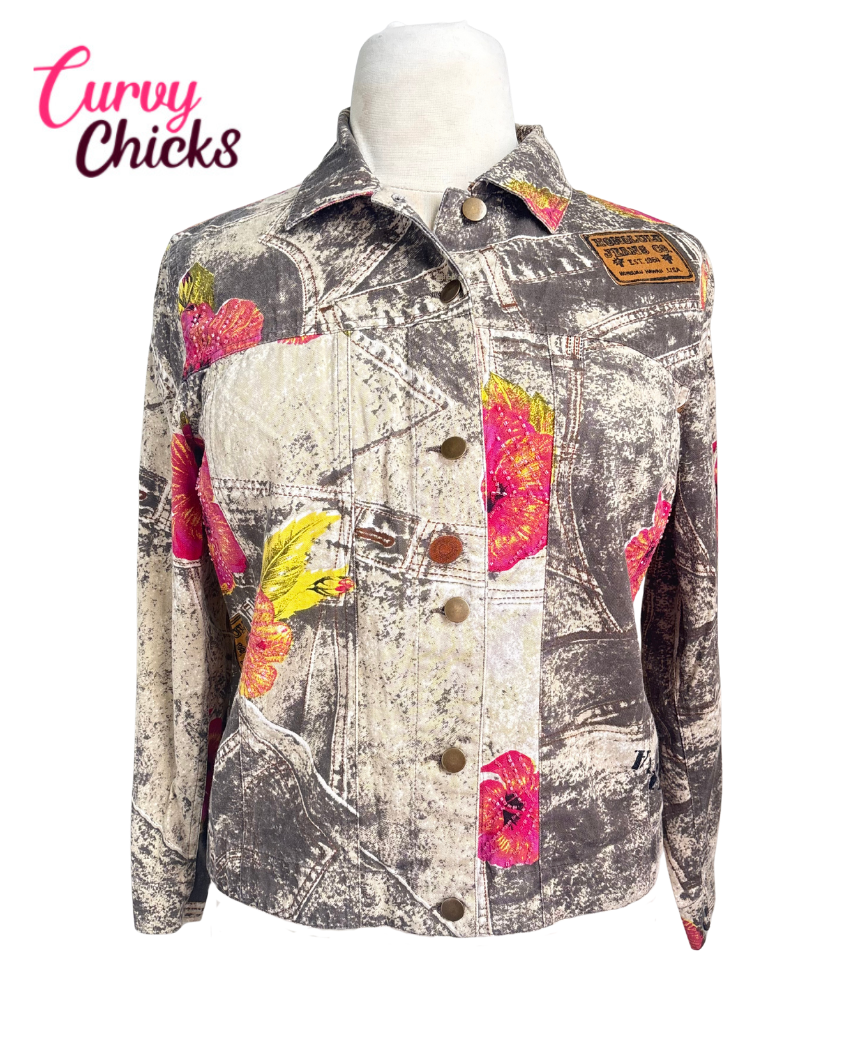 Stonebridge Signature Embellished Floral Jacket (Size L)