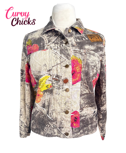 Stonebridge Signature Embellished Floral Jacket (Size L)