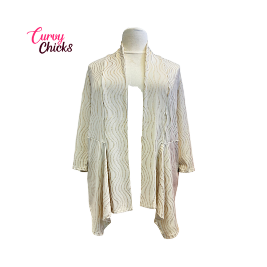 Chico’s Beige and Gold Embellished Cover-Up