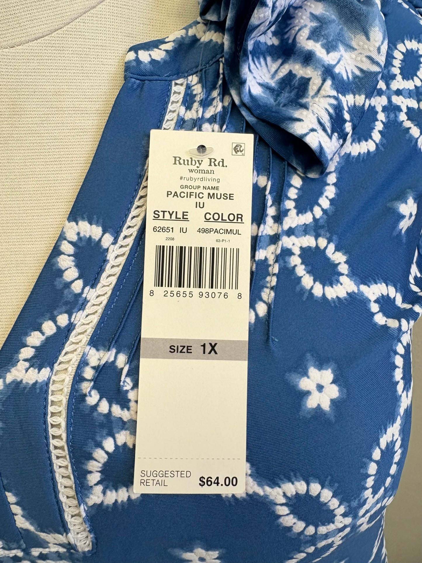 Ruby Rd. Blue/White Floral Shirt – Size 1X (NWT)