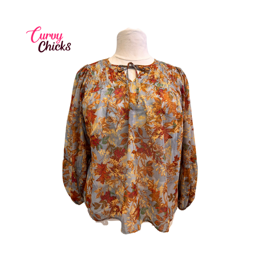 Maurices Gray, Gold, Autumn Metallic Blouse