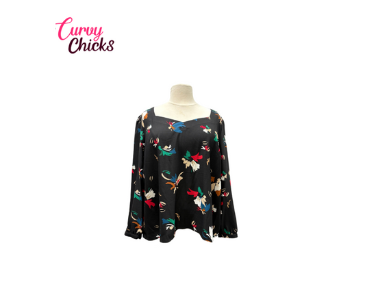 The Limited Black Floral Blouse – Size 3X (NWT)