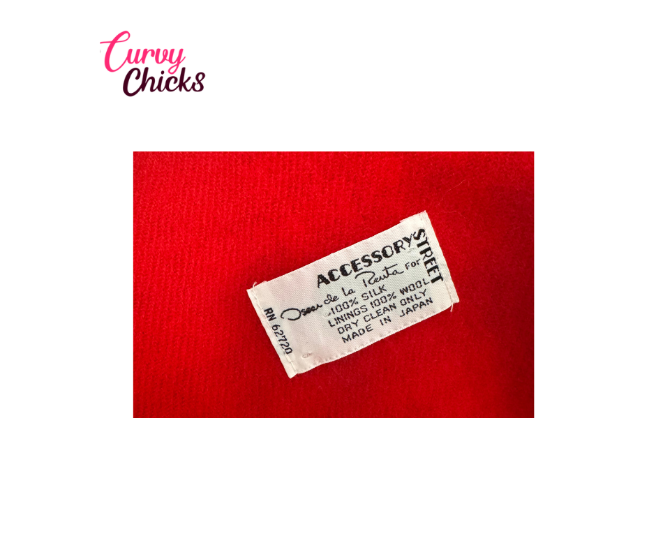 Oscar de la Renta Red & Black Houndstooth Scarf