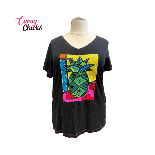 Lane Bryant Embroidered Pineapple Graphic Tee
