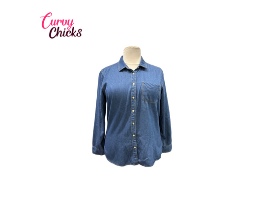 Denim Button-Up Shirt – Eddie Bauer (2X)