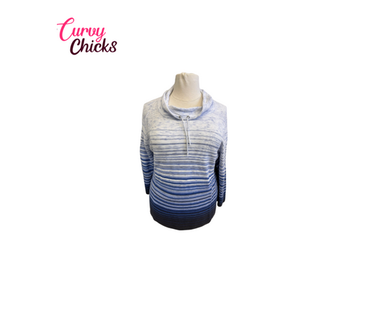 Blue/White Streaked Sweatshirt – Talbots, 2X