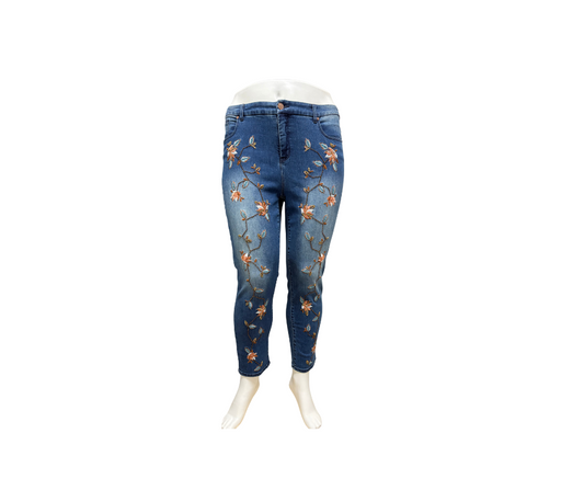 Embroidered Embellished Denim Jeans by Chico's - 2.5